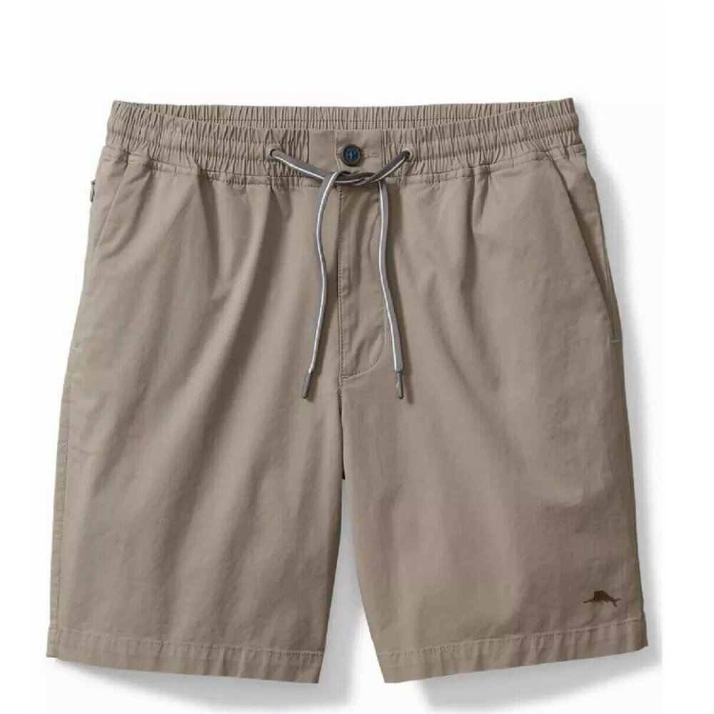 Tommy Bahama Mens Small Dk Sand Oceanside Poplin Elastic Waist 8" Inseam Shorts - Picture 2 of 8